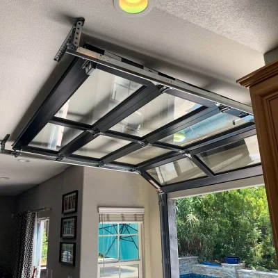 Garage Door Jerks on black view glass