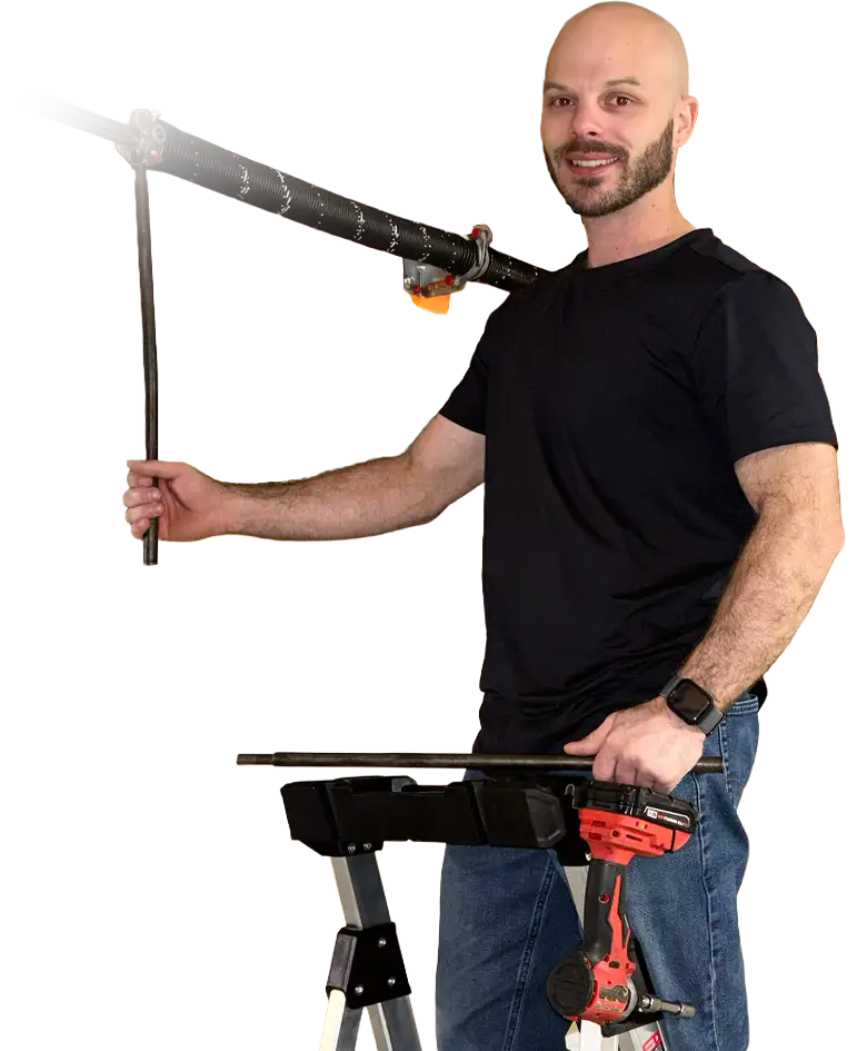 Brian Eyster, Founder Swift Lift STL is a family-owned - IDEA Certified garage door technician Brian Eyster with torsion spring equipment