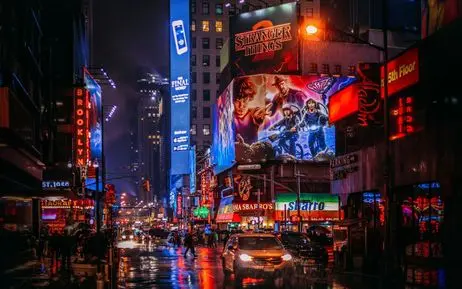 TImes Square and Broadway at night