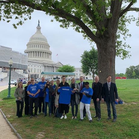 Artist and advocates gathering for the introduction of The CASE Act
