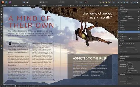 Affinity Publisher screenshot showing drop caps