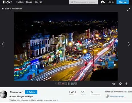 Screenshot of photographer Brammer's photo of Adams Morgan