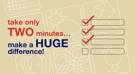 banner image with wording "take two minutes make a huge difference"