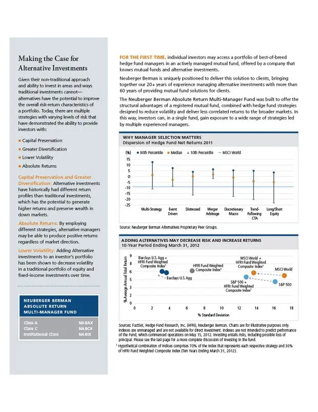 portfolio sample of Neuberger Berman brochure