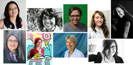 Montage of women graphic artist guild members