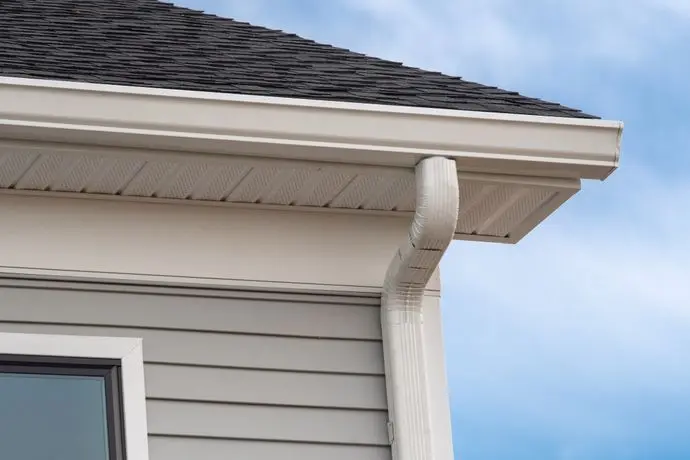 new gutters roof building metal white system aluminum