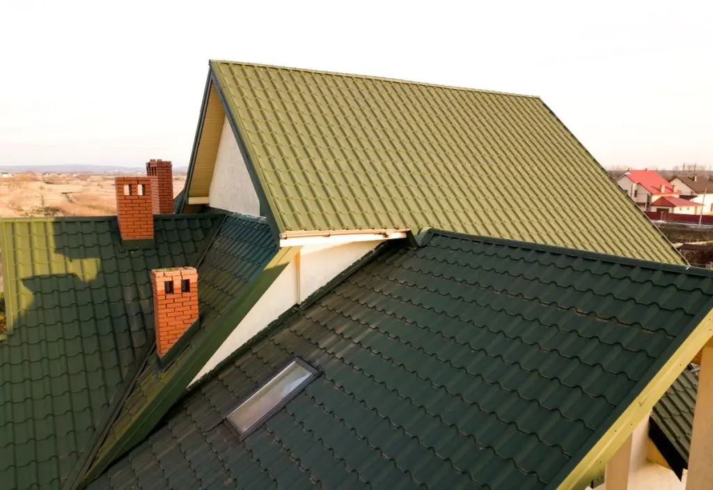 green metallic roof 