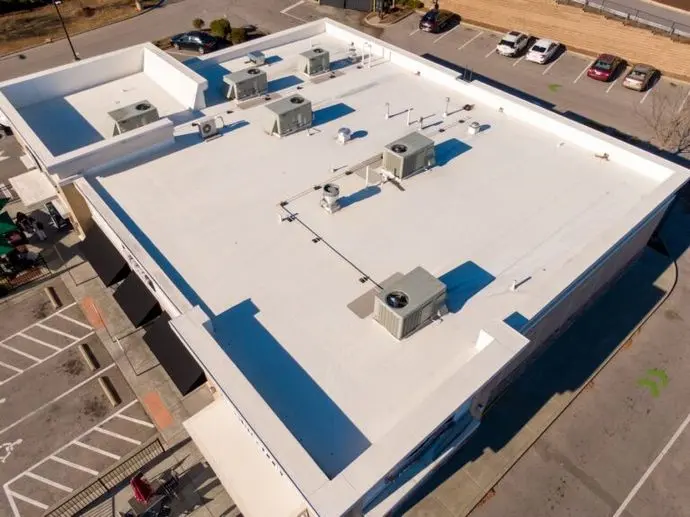 new tpo roof on commercial building