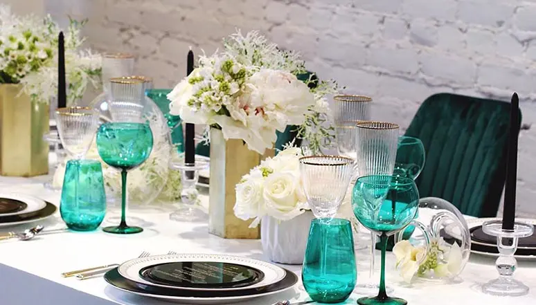 Full Service Wedding Catering Table Setup