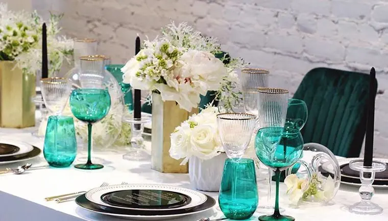 Full Service Wedding Catering Table Setup