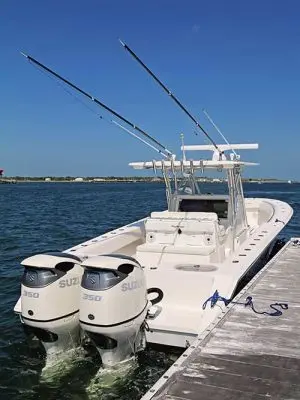 seatrident_tall Dual Engine Fishing Boat at Deck