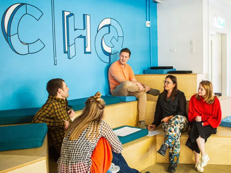 People hanging out at Creative HQ