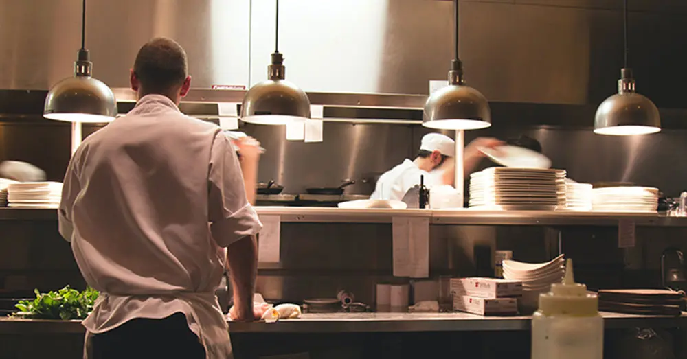 Chefs cooking in a kitchen