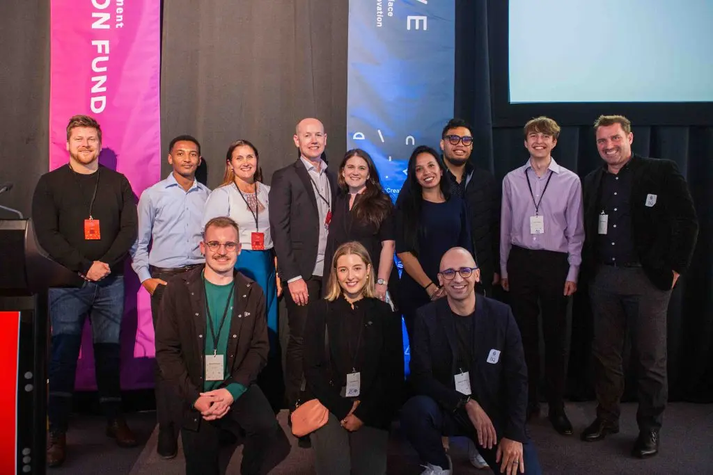 Govtech Accelerator Nga Mihi posing at the innovation showcase