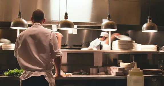 Chefs cooking in a kitchen