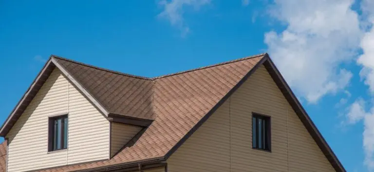 dark shingle against blue sky