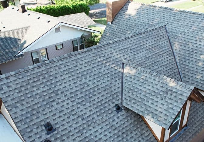 Completed asphalt shingle roof replacement on a home in Yakima, Washington by Alpine Roofing