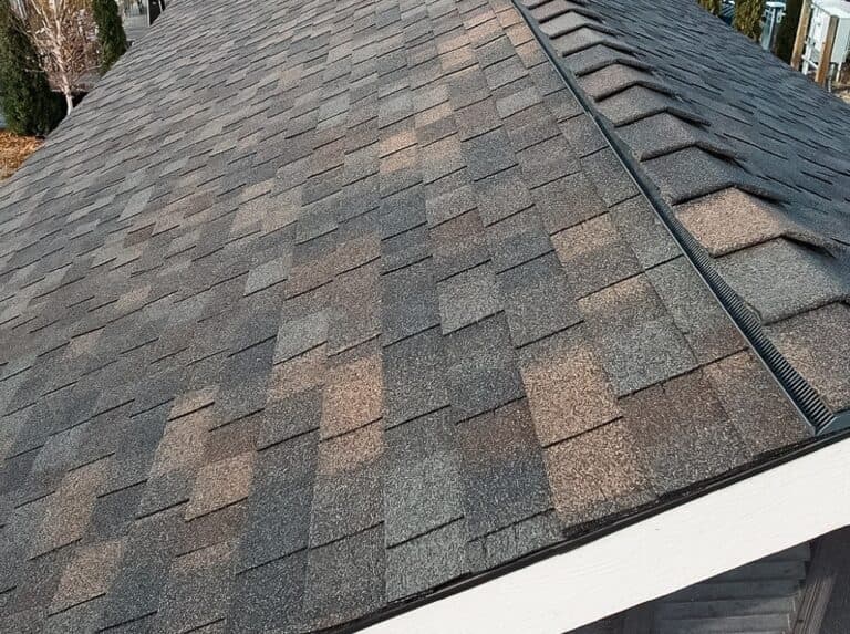 Close up of architectural asphalt shingles