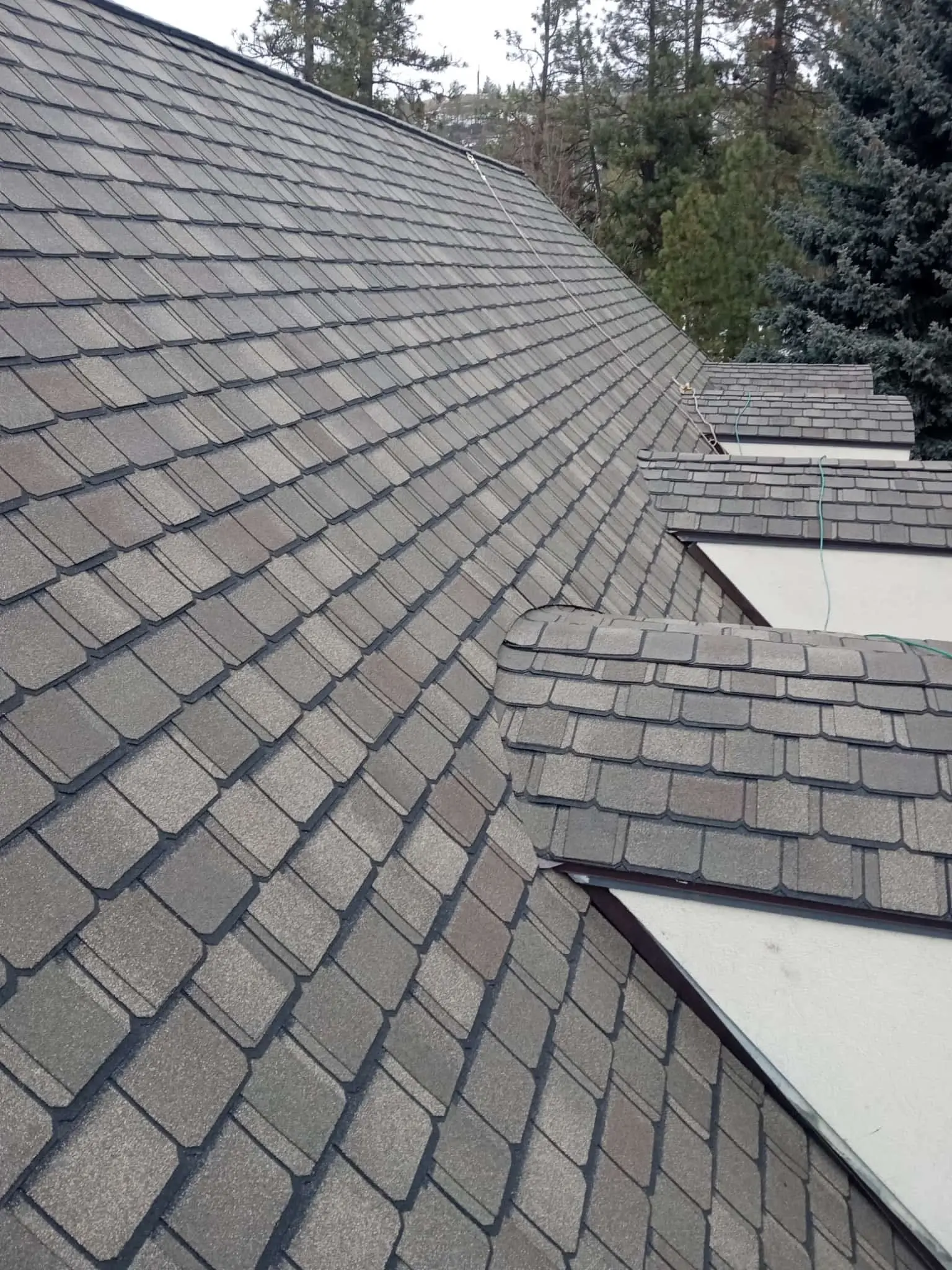 Closeup shot of a gray roof on a house in Spokane, Washington.