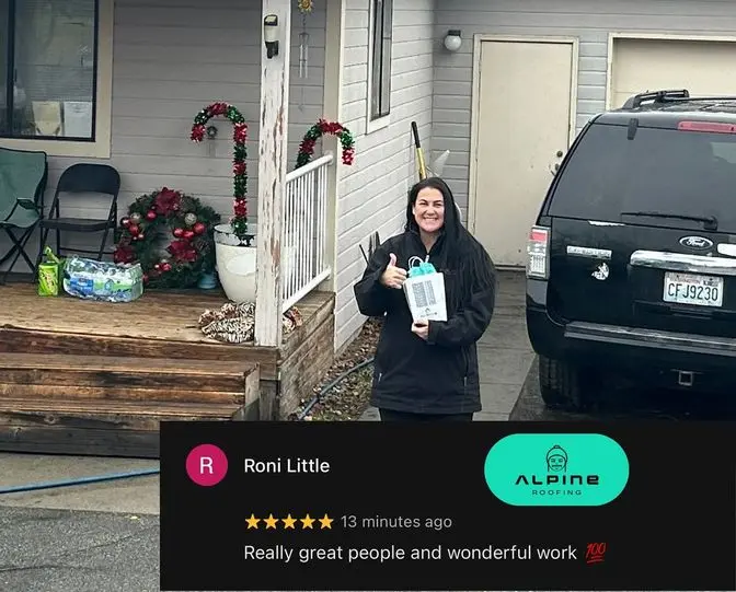 Alpine Roofing happy customer.