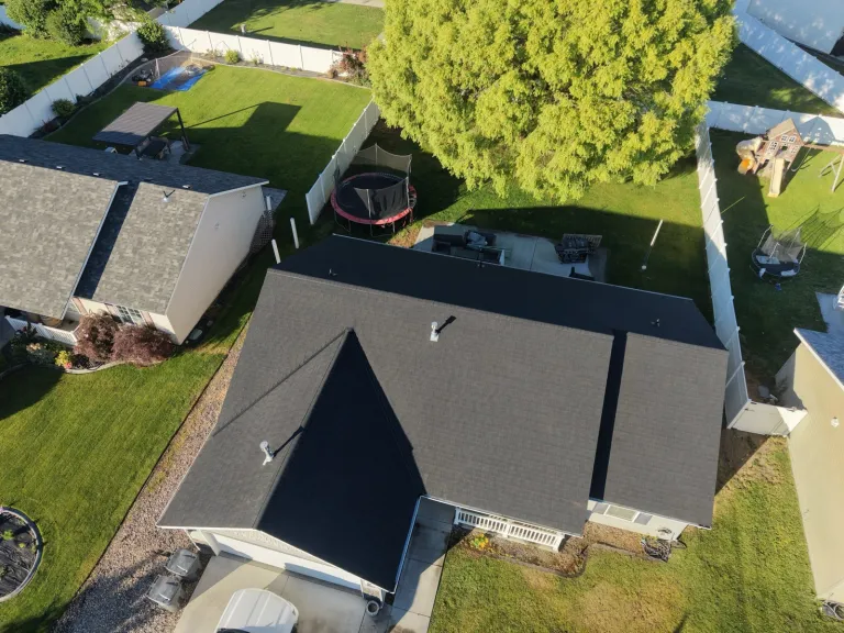 New CertainTeed Landmark in Cinder Black roof installed by Alpine Roofing on Hudson Dr, Pasco