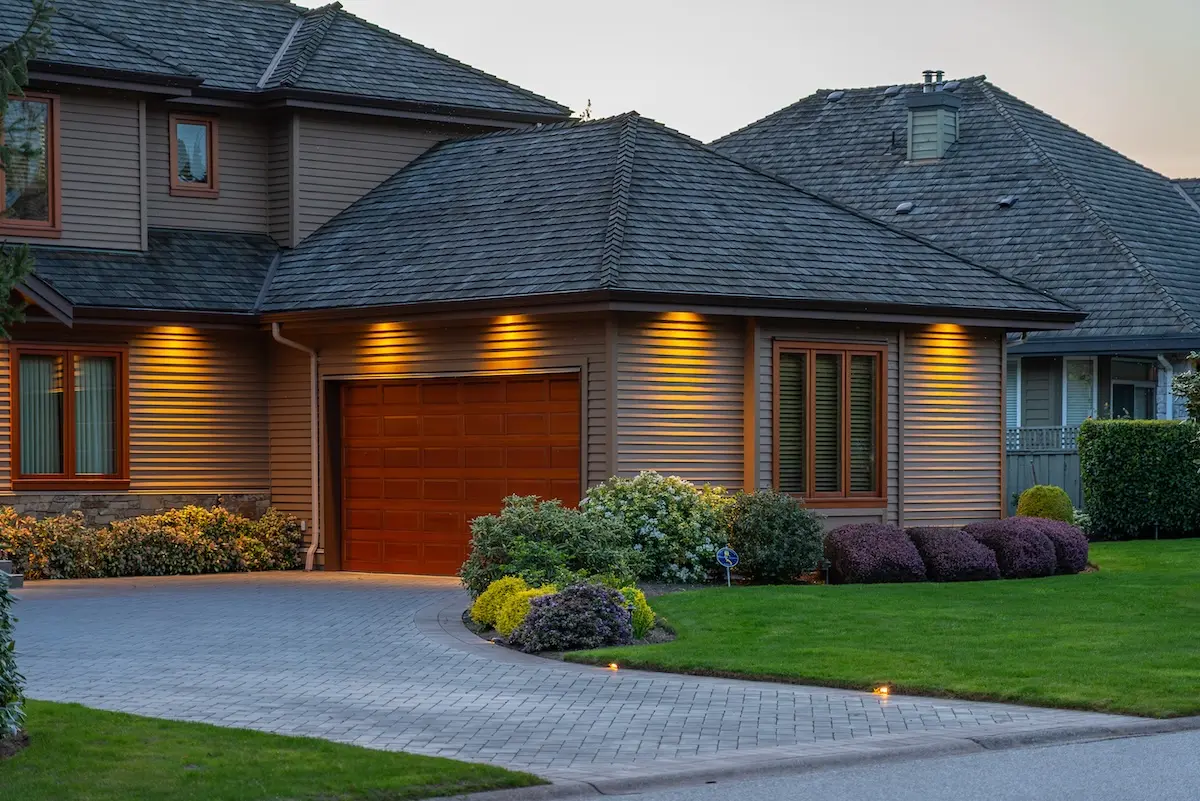 house with dark composite shingles