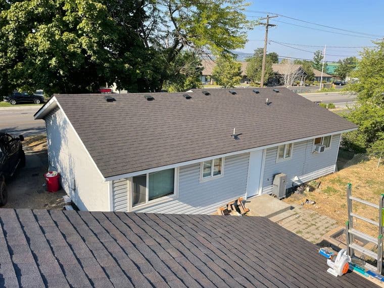 New CertainTeed Landmark in Black Walnut roof installed by Alpine Roofing on E Mission Ave, Spokane Valley