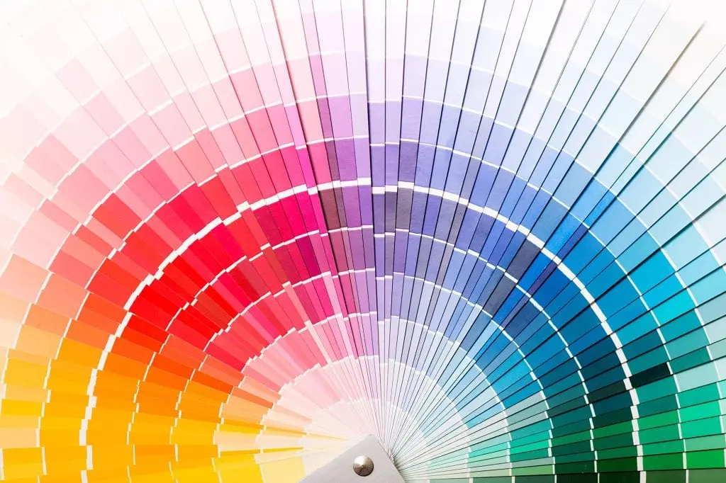 Open Pantone sample colors catalogue