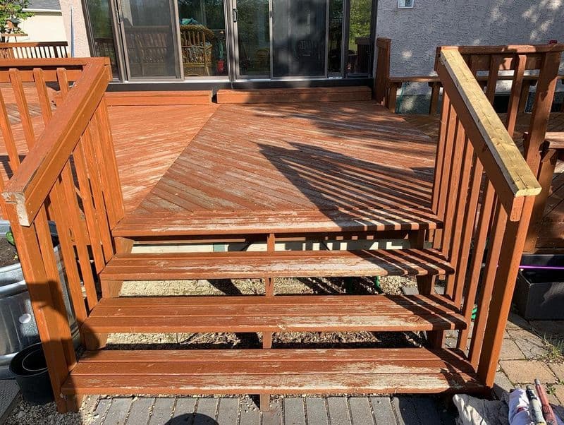 Before Image of Deck Painting in Winnipeg.