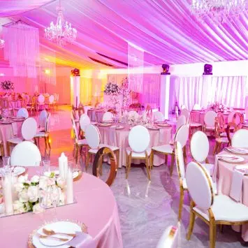 indoor wedding reception setup