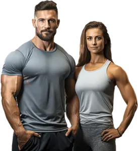 Stay on the Track - Honor Your Body While Taking HGH and Testosterone 1 male and female bodybuilder showing off the results of HGH before and after, HGH and Testosterone,