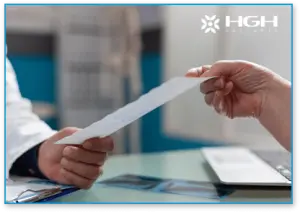 Finding a Good Source of Synthetic HGH | HGH Benefits Acapulco 1 endocrinologist handing HGH prescription to patient, Synthetic HGH,
