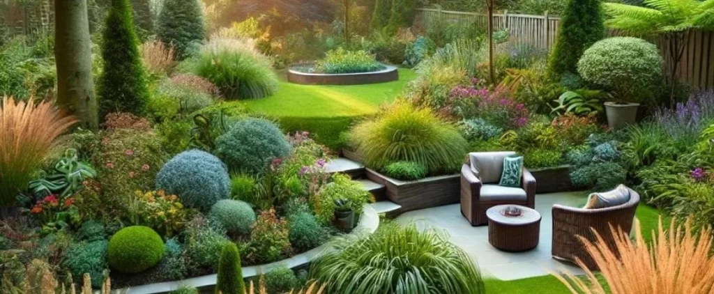 layered planting privacy landscaping