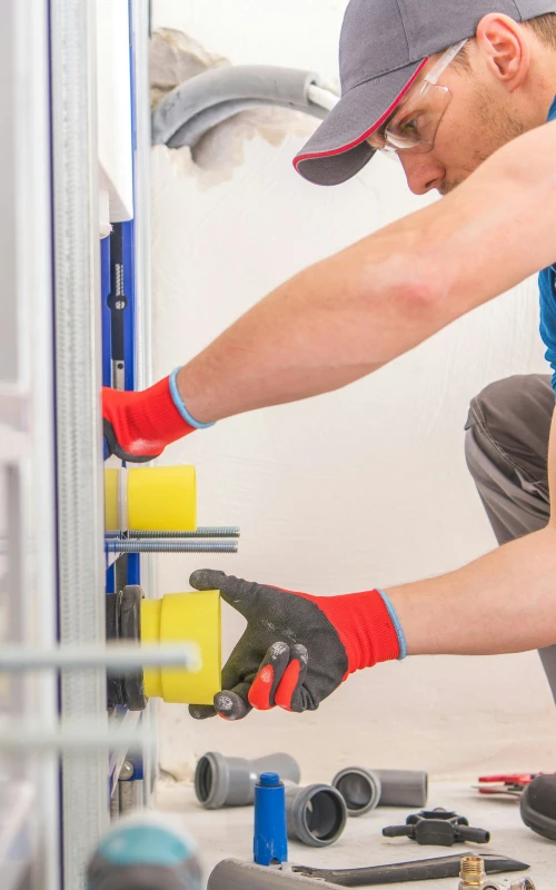 plumber working on a project
