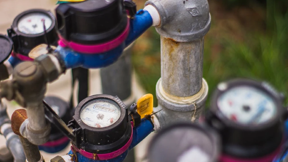 close up of a water meter