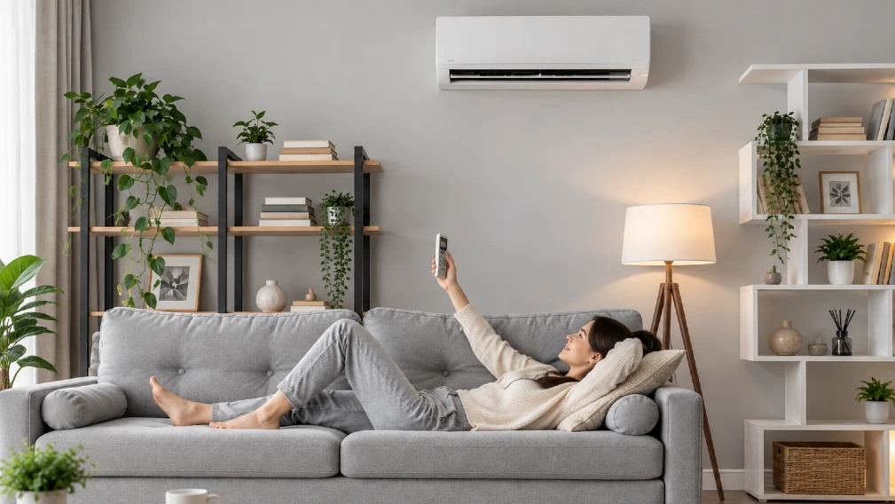 Relaxing Living Room with Air Conditioning