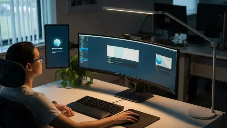 Ergonomic workspace setup for optimal eye health and comfort