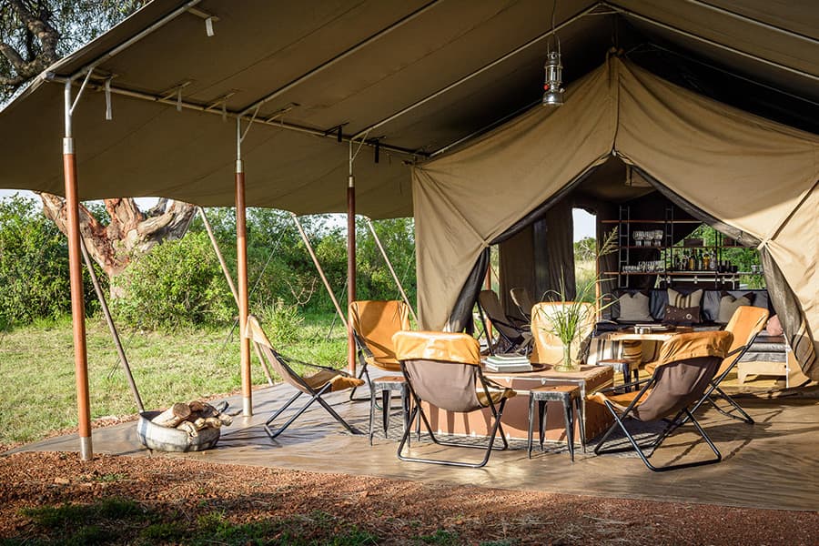 Luxury glamping accommodation in Kilimanjaro. Booked with a luxury safari package.