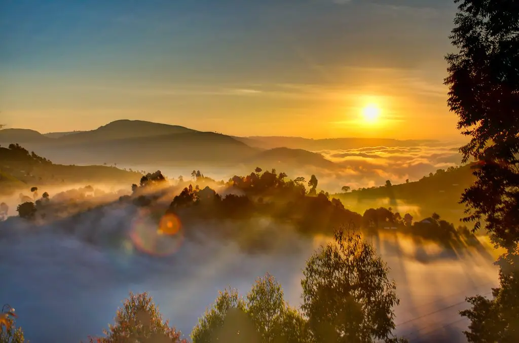 Aerial view from private charter flight over Uganda
