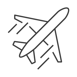 Luxury air charter drawn in black