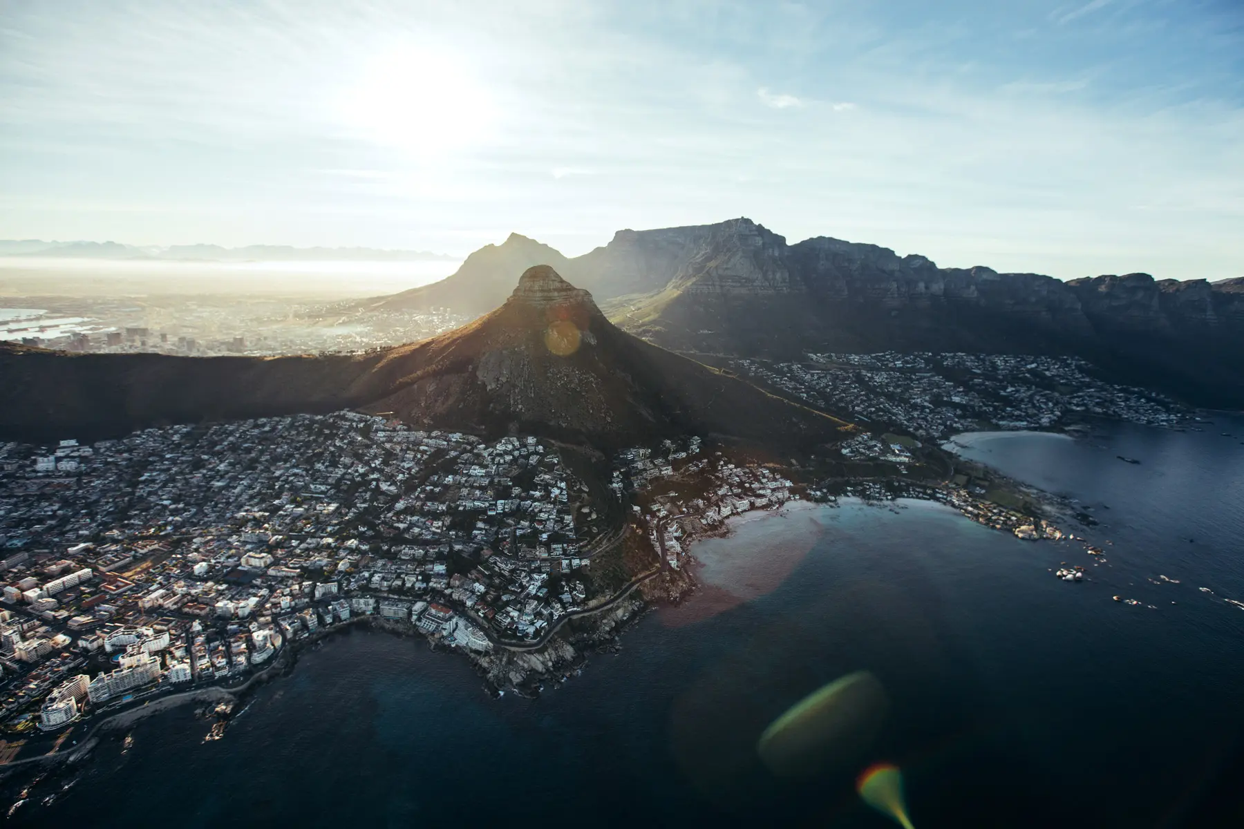 Cape Town aerial view from private helicopter ride