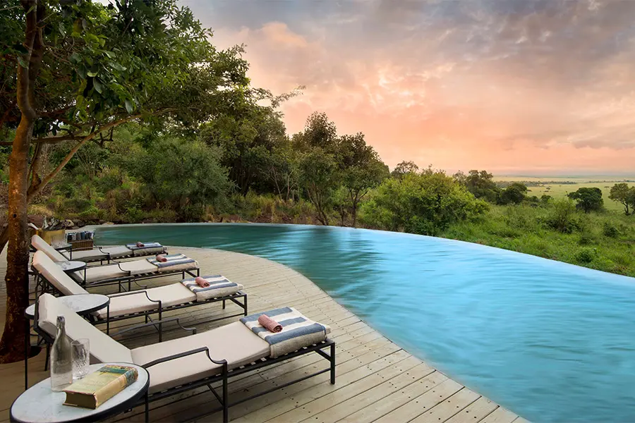 Luxury accommodation with private pool in the bush while on luxury safari with Premier Africa in Masai Mara National Reserve