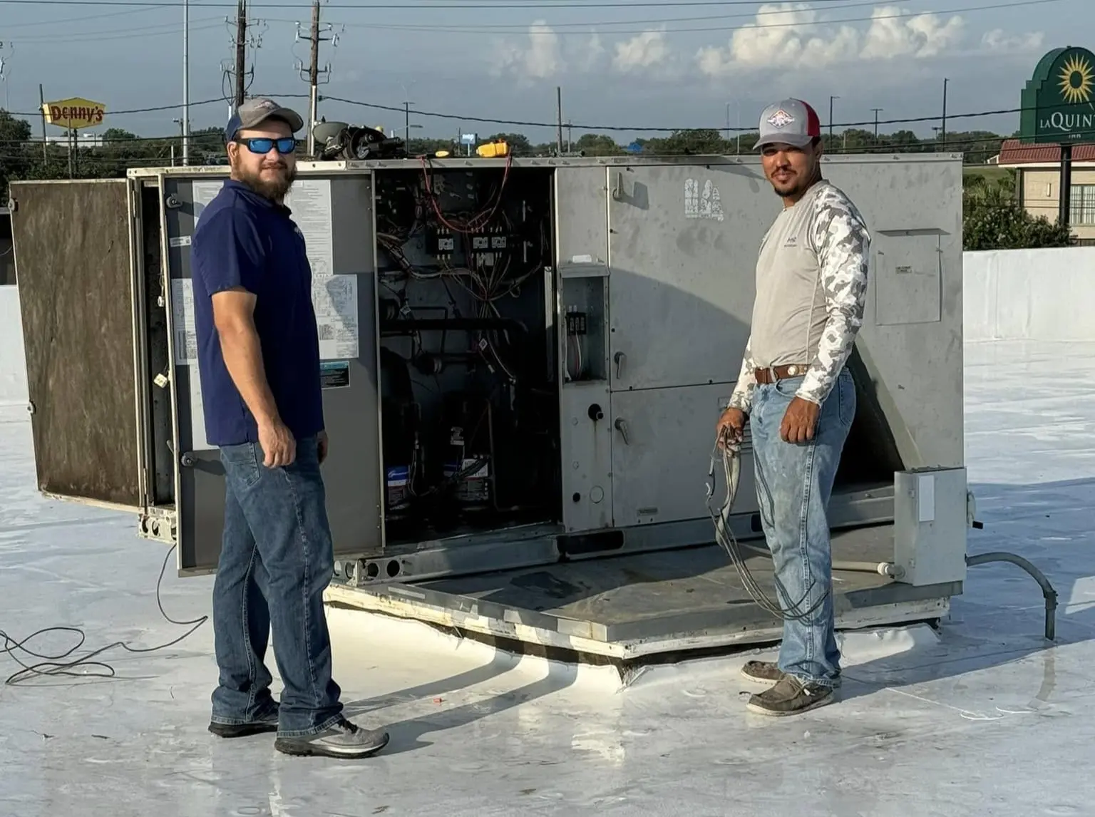 Team members working