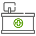 Our clinic, front recepetion - desk icon