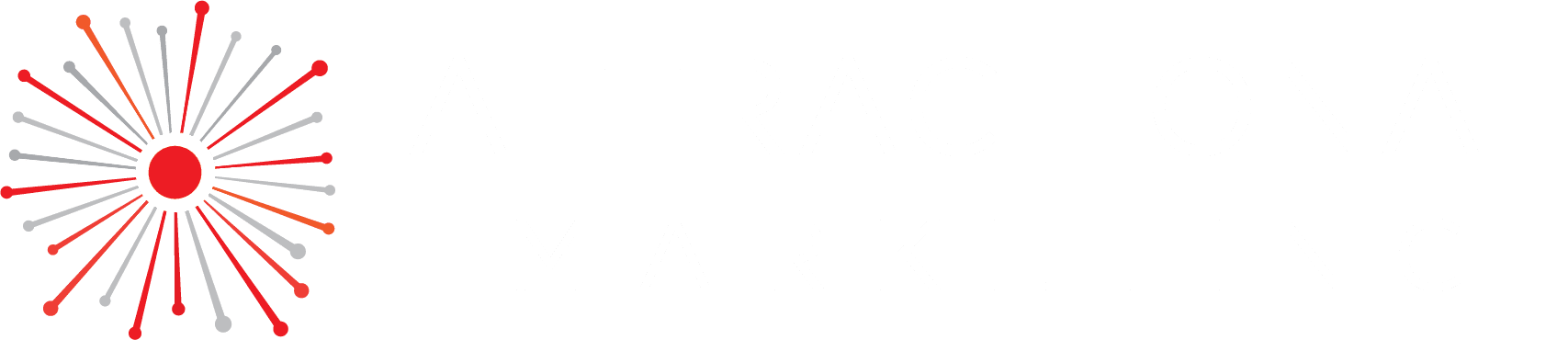 Attractional Marketing company logo with a red burst icon white transparent