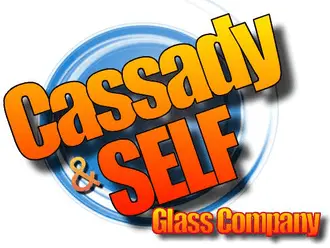 Cassady and Self Glass Company logo with blue circular design