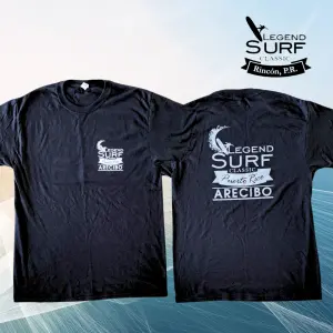 #1 Legend Surf Classic Tee (Isa World Arecibo Puerto Rico Surf Shirt) Black/White