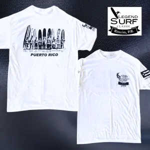 #1 Legend Surf Classic Tee (Puerto Rico Surf Shirt) Black/White