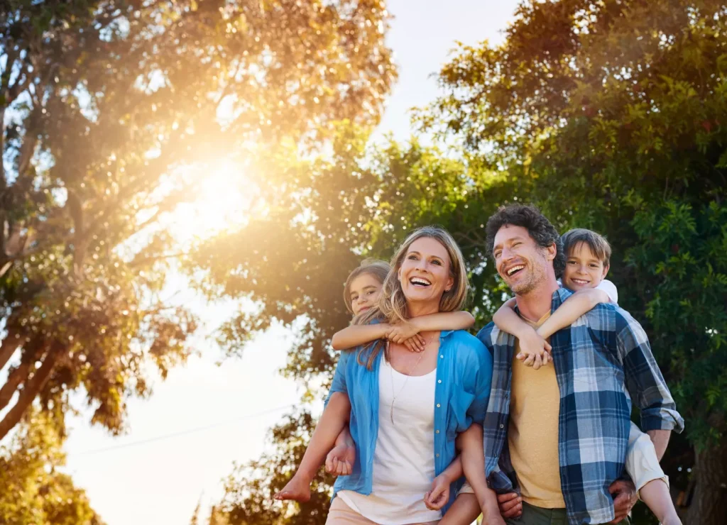 Family enjoying a walk together