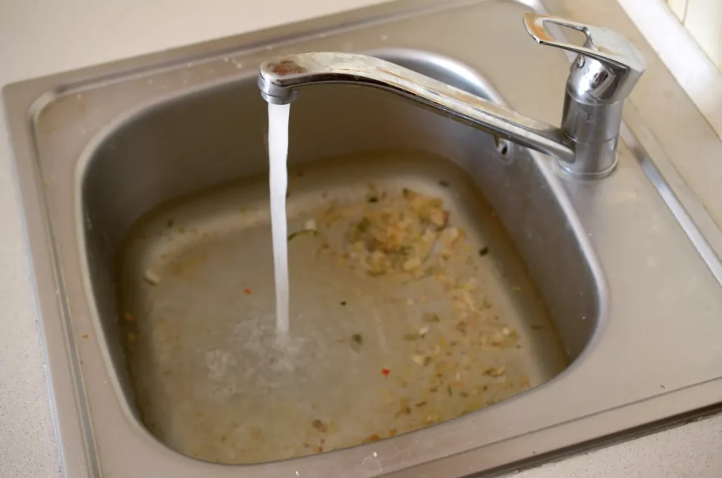 clogged water drain